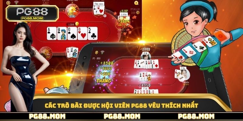 Các trò bài được hội viên PG88 yêu thích nhất